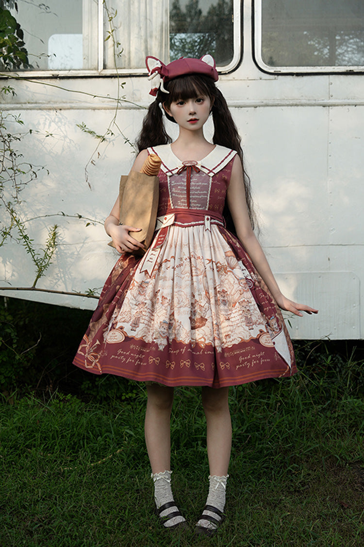Lolita Dress - Fox Band, Red, Short Version, Long Version, Square Collar - additional product view 8