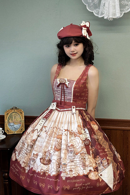 Lolita Dress - Fox Band, Red, Short Version, Long Version, Square Collar - additional product view 10