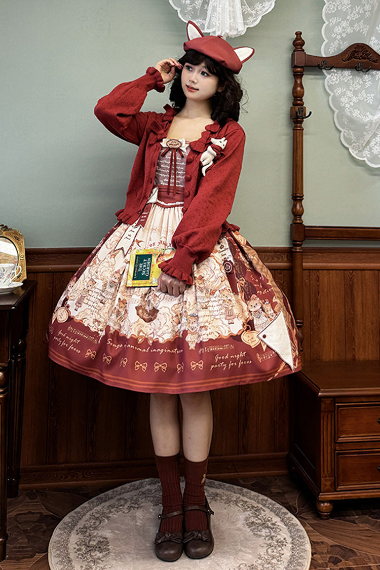 Lolita Dress - Fox Band, Red, Short Version, Long Version, Square Collar - additional product view 13