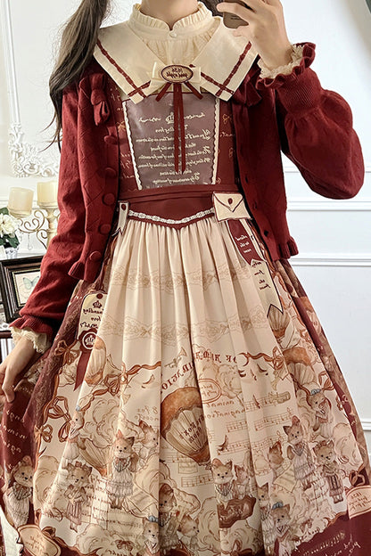 Lolita Dress - Fox Band, Red, Short Version, Long Version, Square Collar - additional product view 15