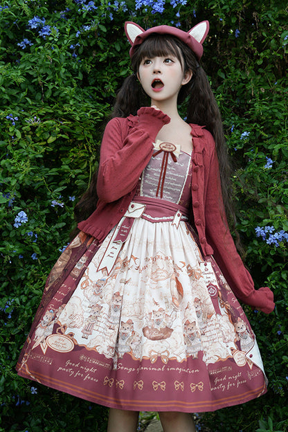 Lolita Dress - Fox Band, Red, Short Version, Long Version, Square Collar - additional product view 17
