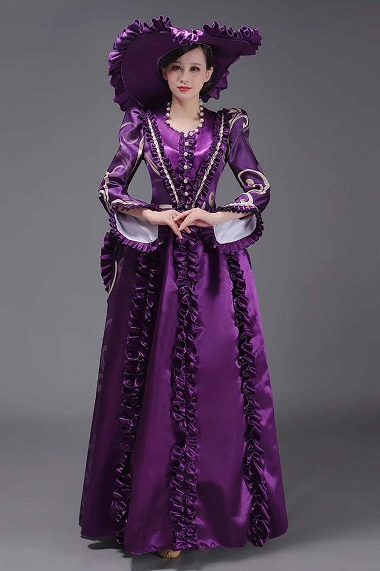 Lolita Dress - French Court, 3 Colors, Long Sleeves, Classic Style, Victorian Style - S Purple / M Purple / L Purple option