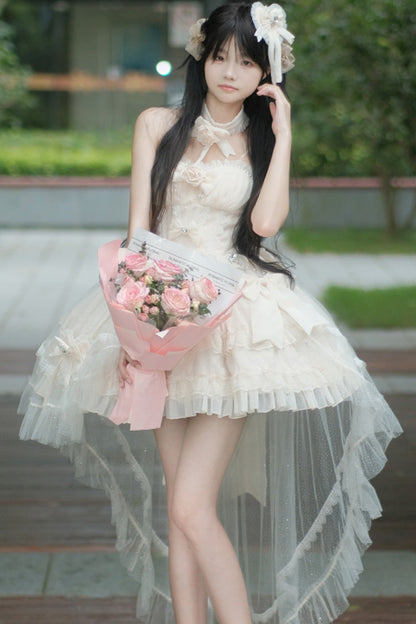 Lolita Dress - Galaxy Flower Language, Ivory, Layered, Sweet Style, Bow Detail - additional product view 2