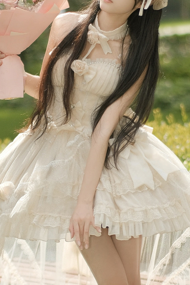 Lolita Dress - Galaxy Flower Language, Ivory, Layered, Sweet Style, Bow Detail - additional product view 4