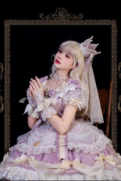 Lolita Dress - Girls' Day, Purple, Ruffled, Layered, Sweet Style - additional product view 4