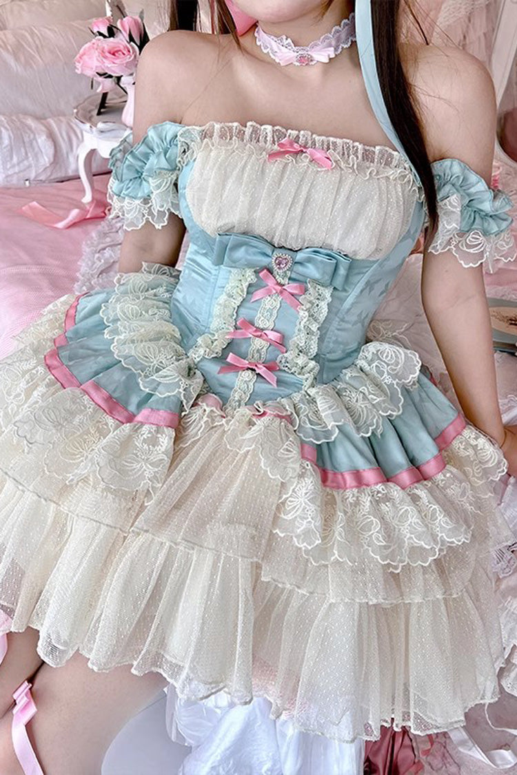 Lolita Dress - Girly Scent, 2 Colors, Bow Detail, Lace Trim, Ruffled - additional product view 3