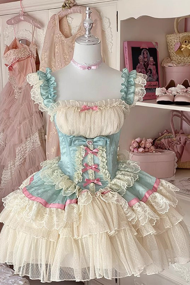 Lolita Dress - Girly Scent, 2 Colors, Bow Detail, Lace Trim, Ruffled - main product image