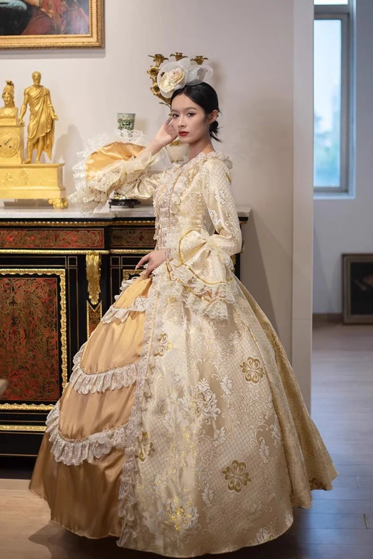 Lolita Dress - Golden Medieval Court, Gold, Embroidered, Victorian Style - additional product view 2