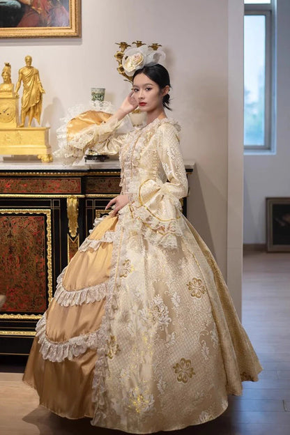 Lolita Dress - Golden Medieval Court, Gold, Embroidered, Victorian Style - additional product view 2