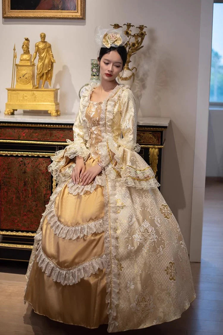 Lolita Dress - Golden Medieval Court, Gold, Embroidered, Victorian Style - additional product view 3