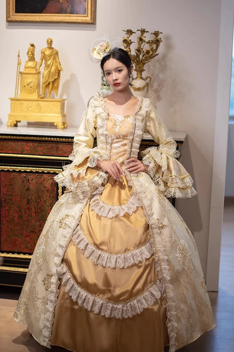 Lolita Dress - Golden Medieval Court, Gold, Embroidered, Victorian Style - additional product view 4