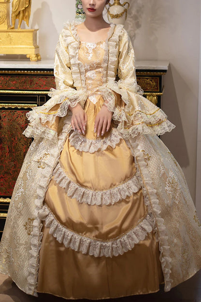 Lolita Dress - Golden Medieval Court, Gold, Embroidered, Victorian Style - main product image