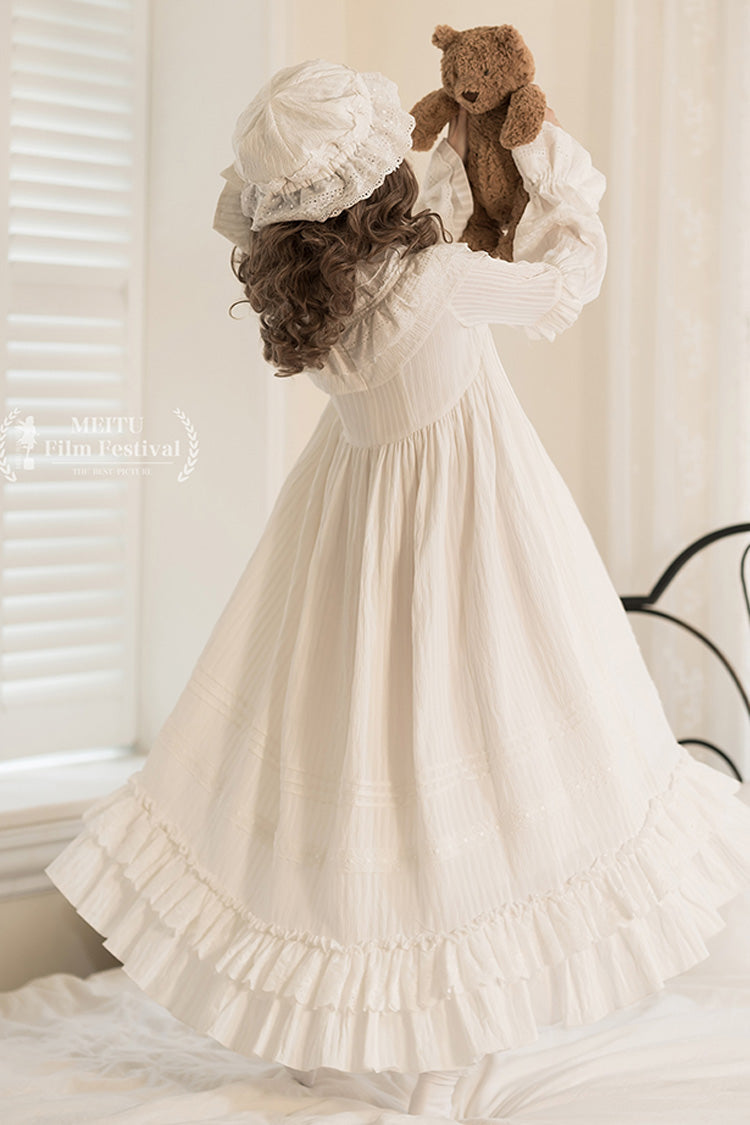 Lolita Dress - Good Night, White, Lace-Up, Long Sleeves, Sweet Style - additional product view 4