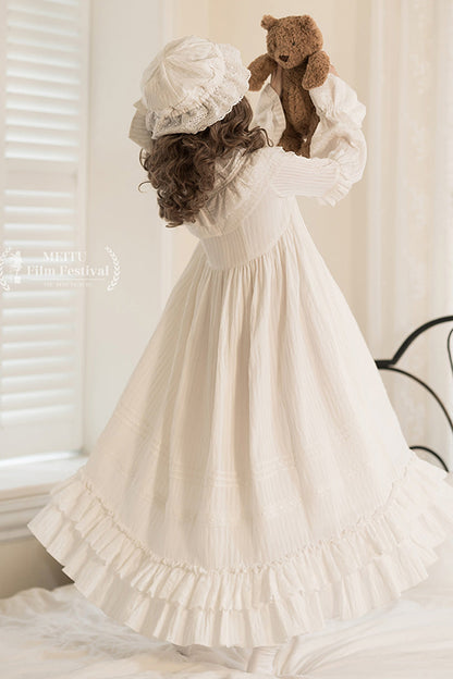 Lolita Dress - Good Night, White, Lace-Up, Long Sleeves, Sweet Style - additional product view 4