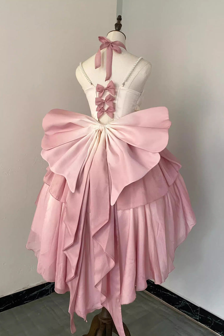 Lolita Dress - Gradient Pink Hanayome Hollow, Pink, Detachable Detail, Bow Detail - additional product view 3