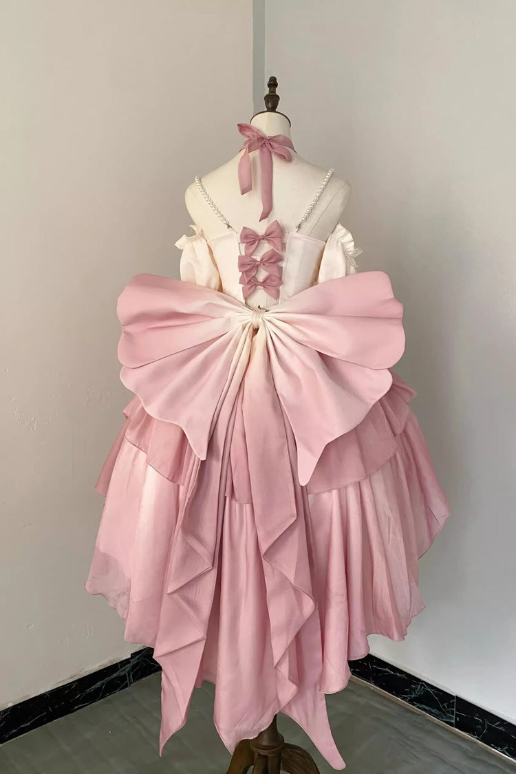 Lolita Dress - Gradient Pink Hanayome Hollow, Pink, Detachable Detail, Bow Detail - additional product view 7