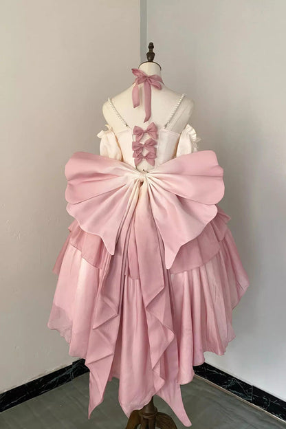 Lolita Dress - Gradient Pink Hanayome Hollow, Pink, Detachable Detail, Bow Detail - additional product view 7