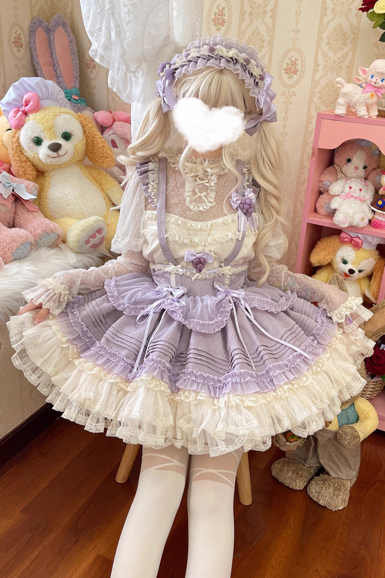 Lolita Dress - Grape Crunchies, 2 Colors, Bow Detail, Lace Trim, Ruffled - additional product view 6