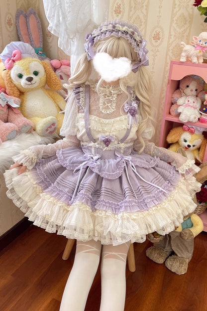 Lolita Dress - Grape Crunchies, 2 Colors, Bow Detail, Lace Trim, Ruffled - additional product view 6
