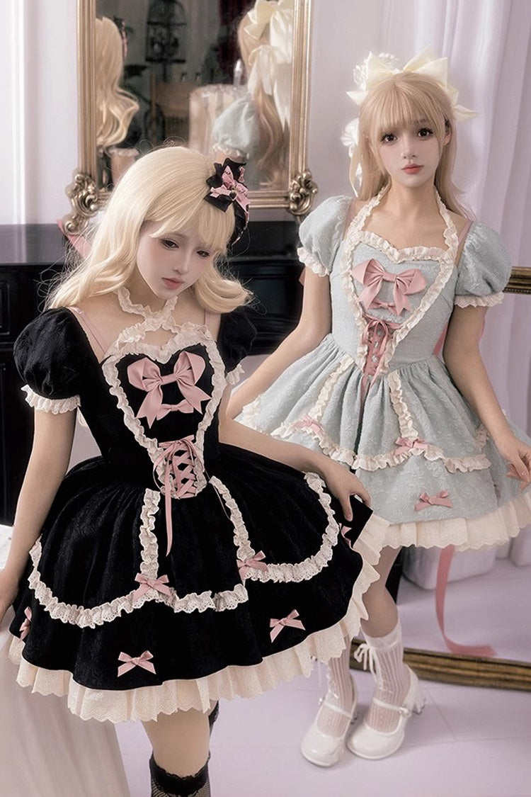 Lolita Dress - Heart-beating Love Song, 2 Colors, Ruffled, Lace-Up, Sweet Style - additional product view 7