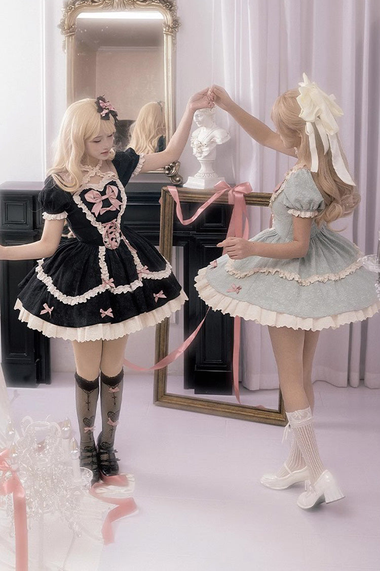 Lolita Dress - Heart-beating Love Song, 2 Colors, Ruffled, Lace-Up, Sweet Style - additional product view 9