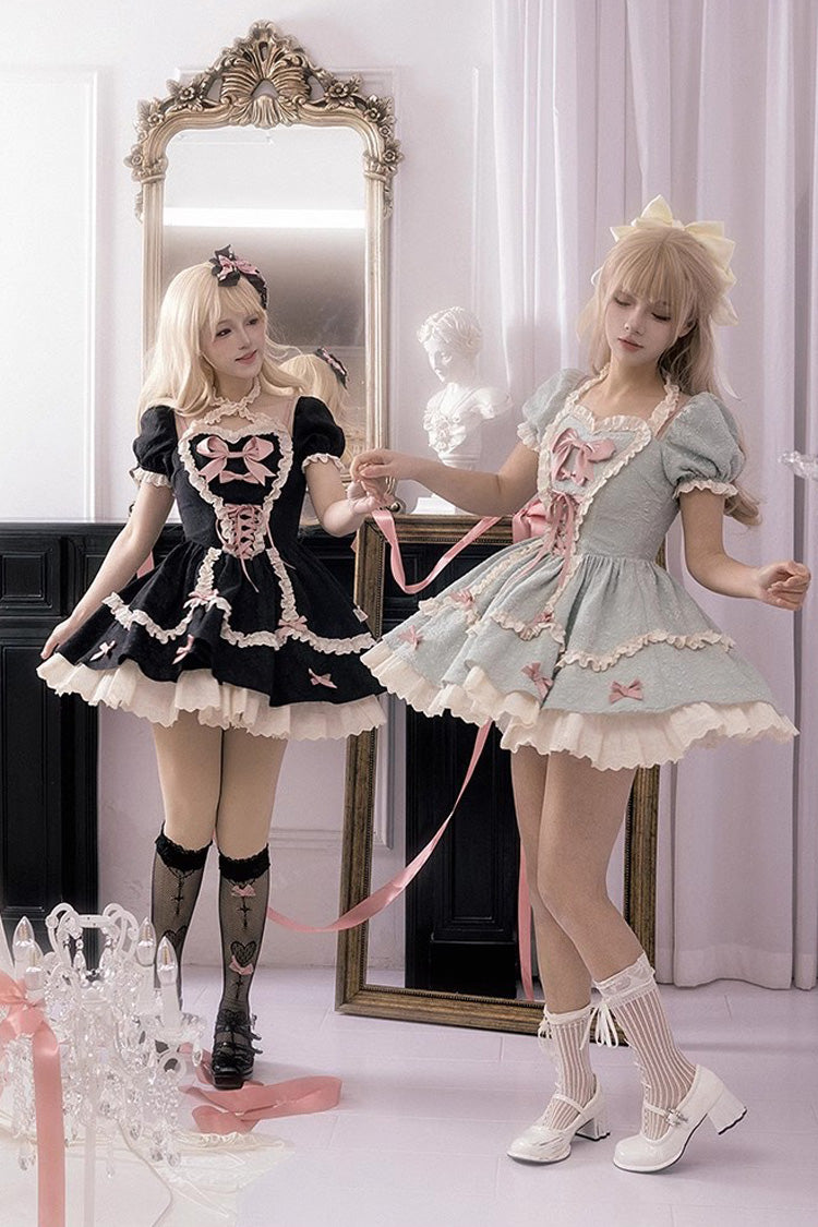 Lolita Dress - Heart-beating Love Song, 2 Colors, Ruffled, Lace-Up, Sweet Style - additional product view 10