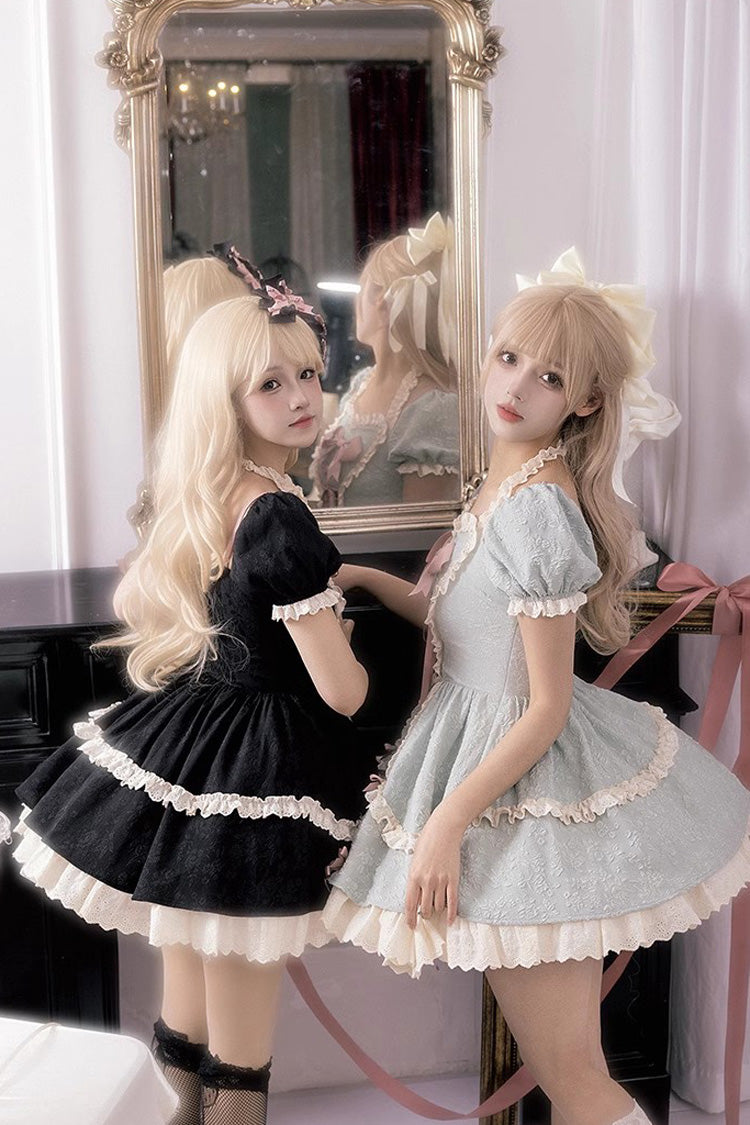 Lolita Dress - Heart-beating Love Song, 2 Colors, Ruffled, Lace-Up, Sweet Style - additional product view 11