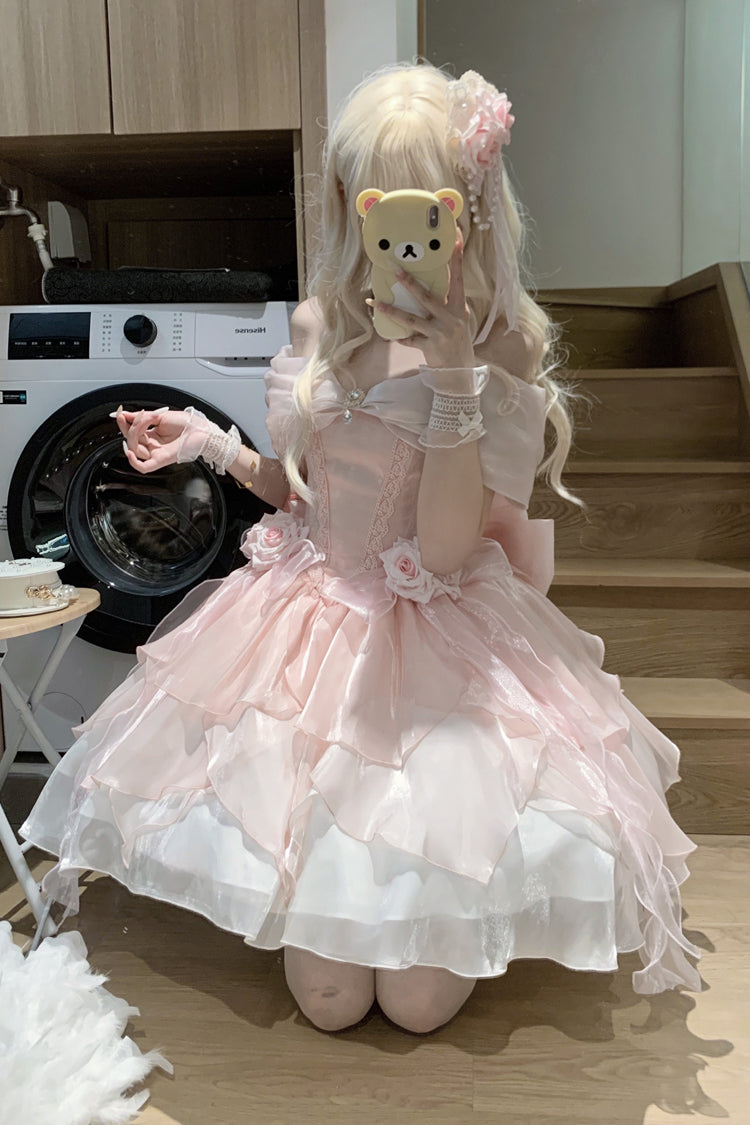 Lolita Dress - Heartbeat, 2 Colors, Sweet Style, Bow Detail, Lace Trim - additional product view 5
