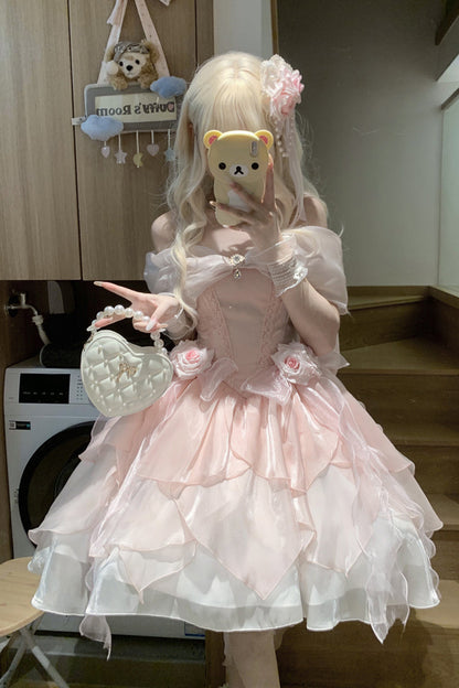 Lolita Dress - Heartbeat, 2 Colors, Sweet Style, Bow Detail, Lace Trim - main product image