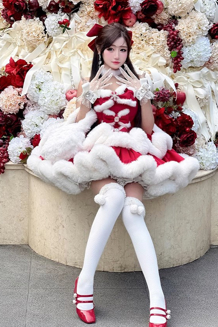 Lolita Dress - Holiday, Red, Bow Detail, Layered, Sweet Style - additional product view 9
