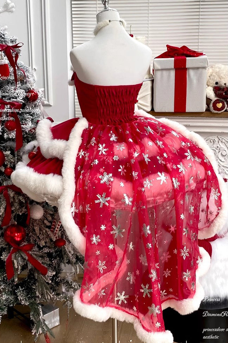 Lolita Dress - Holiday, Red, Bow Detail, Layered, Sweet Style - additional product view 12