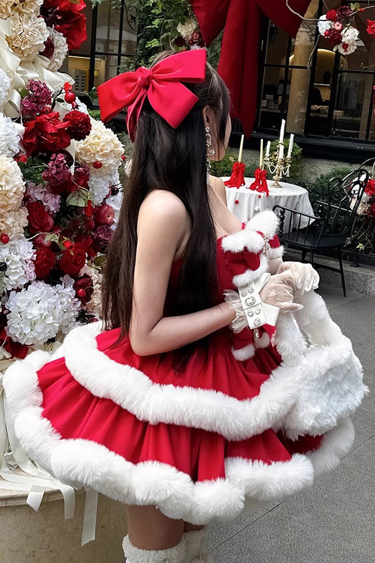 Lolita Dress - Holiday, Red, Bow Detail, Layered, Sweet Style - additional product view 13
