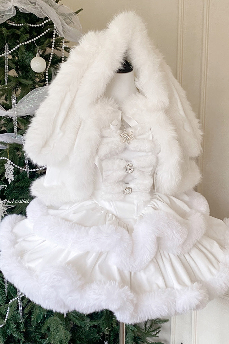 Lolita Dress - Holiday, White, Bow Detail, Layered, Sweet Style - additional product view 2