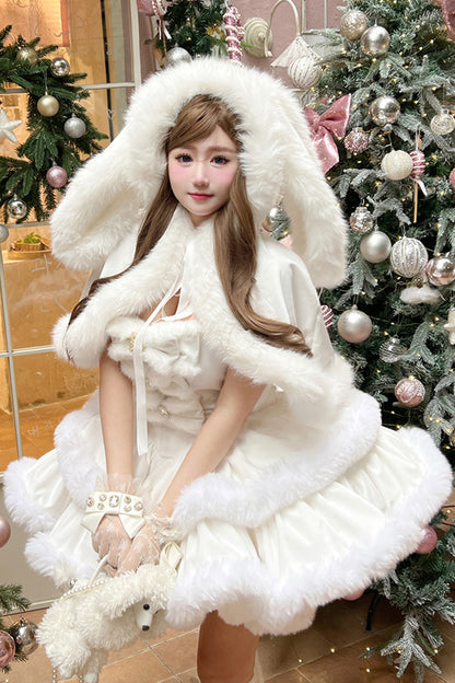 Lolita Dress - Holiday, White, Bow Detail, Layered, Sweet Style - additional product view 7