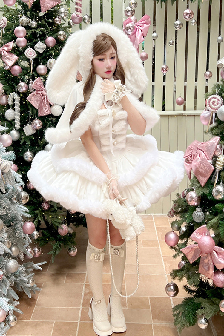 Lolita Dress - Holiday, White, Bow Detail, Layered, Sweet Style - additional product view 10