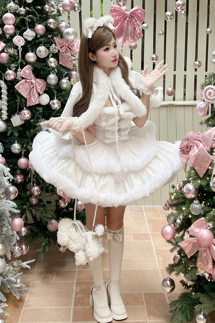 Lolita Dress - Holiday, White, Bow Detail, Layered, Sweet Style - additional product view 11