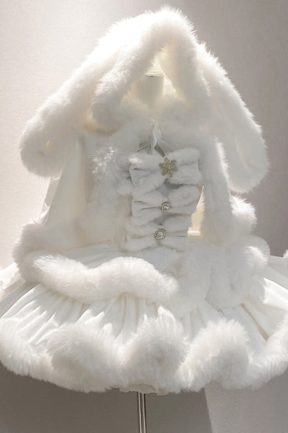 Lolita Dress - Holiday, White, Bow Detail, Layered, Sweet Style - additional product view 14