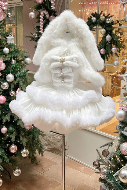 Lolita Dress - Holiday, White, Bow Detail, Layered, Sweet Style - additional product view 15