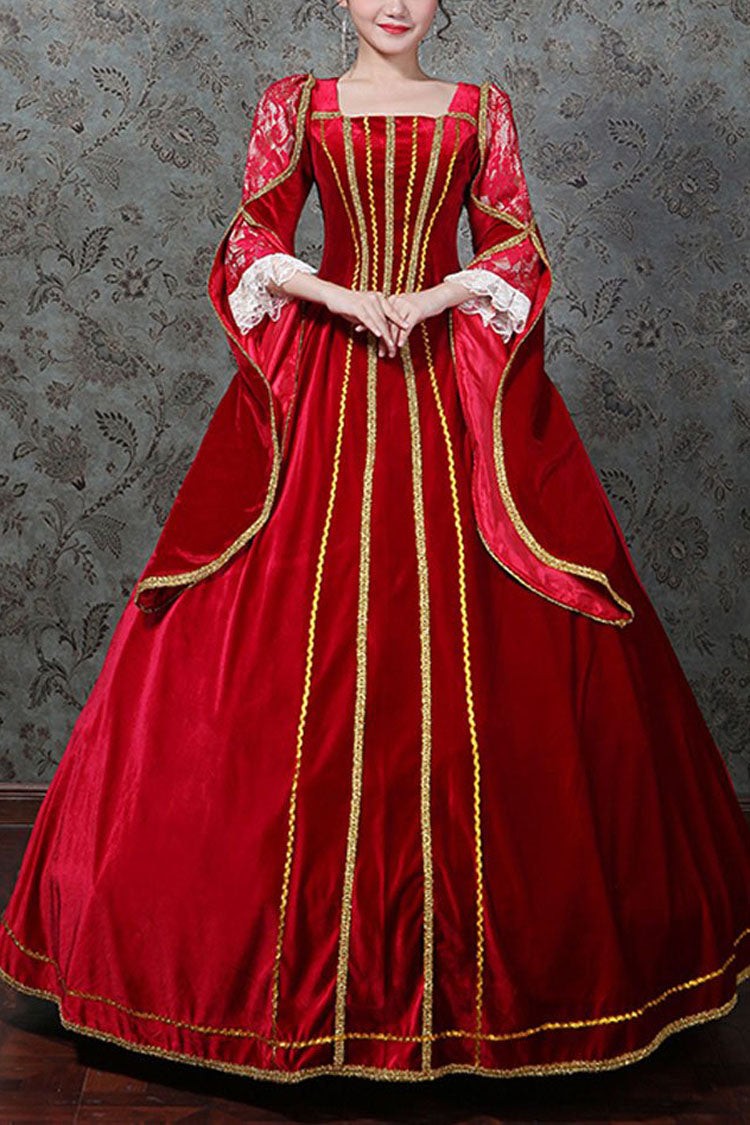 Lolita Dress - Hollow, Red, High Waist, Embroidered, Victorian Style - main product image