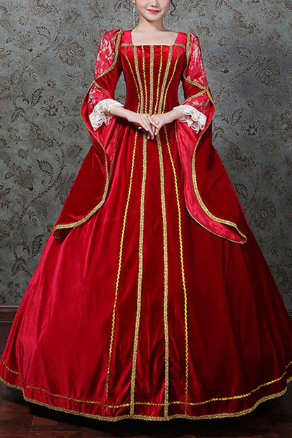 Lolita Dress - Hollow, Red, High Waist, Embroidered, Victorian Style - main product image
