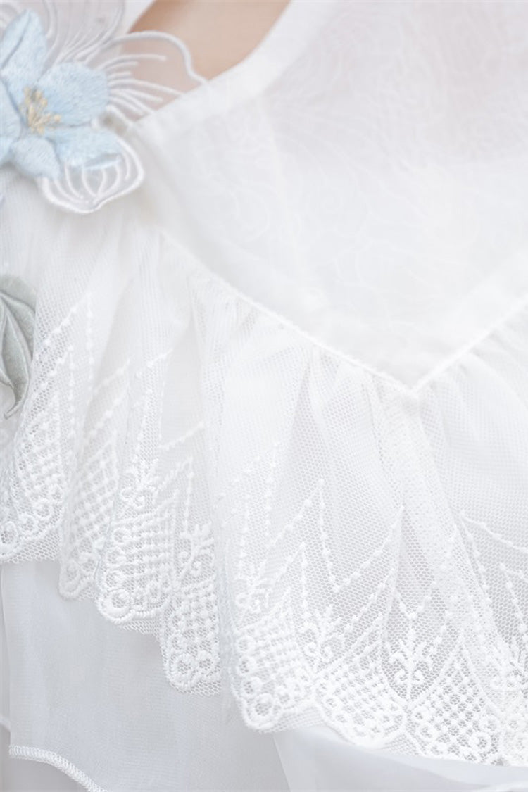 Lolita Dress - Hydrangea Message, White, Short Length, Sweet Style, Chinese-Inspired Style - additional product view 6