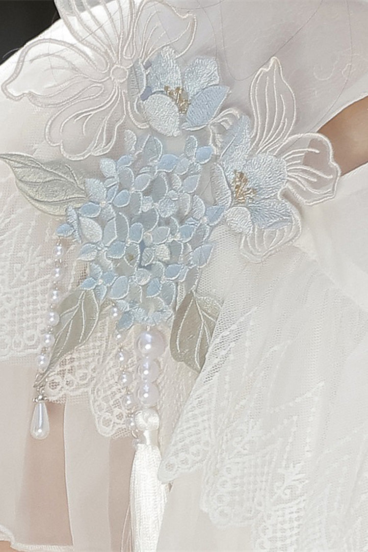 Lolita Dress - Hydrangea Message, White, Short Length, Sweet Style, Chinese-Inspired Style - additional product view 17