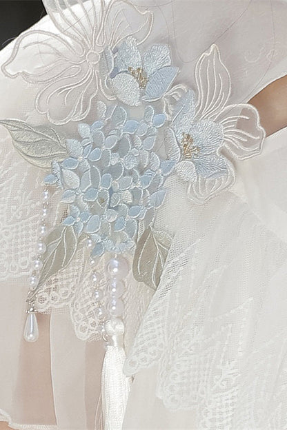 Lolita Dress - Hydrangea Message, White, Short Length, Sweet Style, Chinese-Inspired Style - additional product view 17