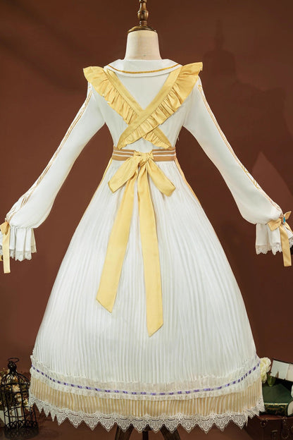 Lolita Dress - Identity V Toy Merchant Glimmer, Yellow, Ruffled, Printed, Layered - additional product view 3