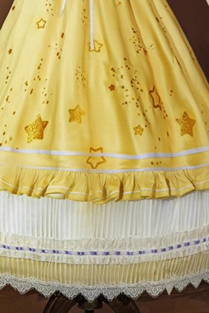 Lolita Dress - Identity V Toy Merchant Glimmer, Yellow, Ruffled, Printed, Layered - additional product view 4