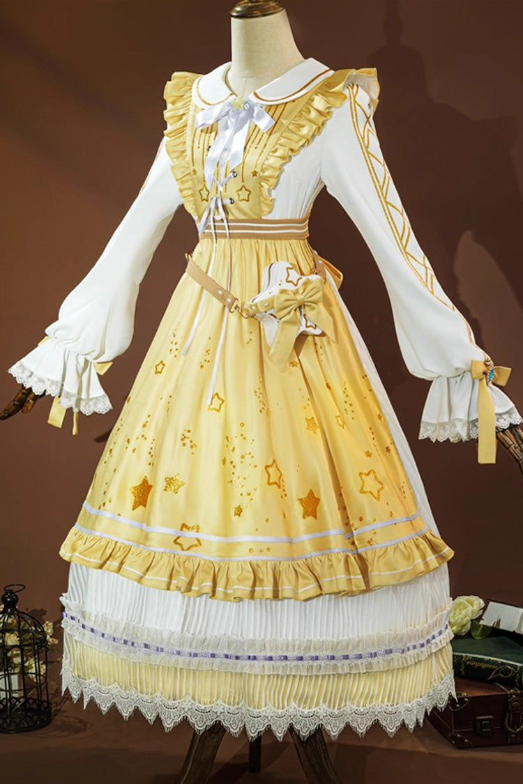 Lolita Dress - Identity V Toy Merchant Glimmer, Yellow, Ruffled, Printed, Layered - main product image