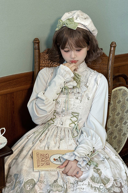 Lolita Dress - Iris Study, 2 Colors, Square Collar, Bow Detail, Lace Trim - additional product view 14