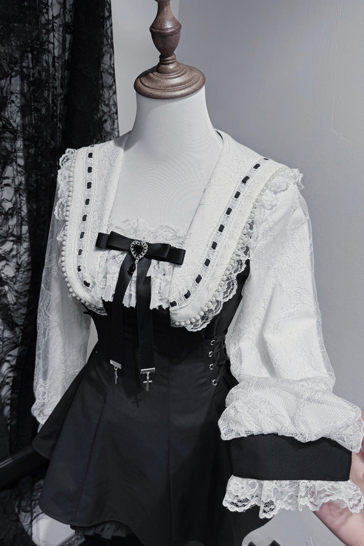 Lolita Dress - Isle Of Woven Dreams, 2 Colors, Square Collar, Plaid, Lace Trim - additional product view 3