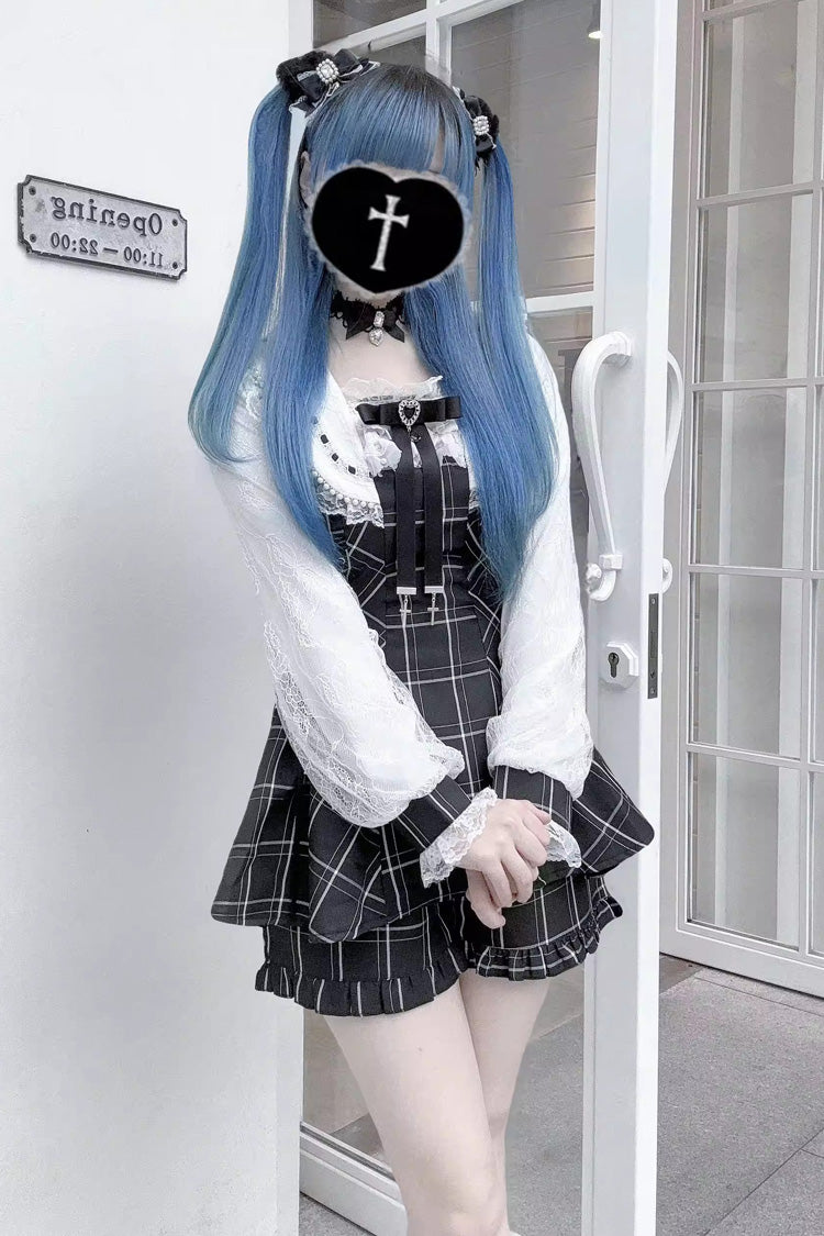 Lolita Dress - Isle Of Woven Dreams, 2 Colors, Square Collar, Plaid, Lace Trim - additional product view 6