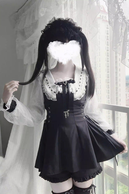Lolita Dress - Isle Of Woven Dreams, 2 Colors, Square Collar, Plaid, Lace Trim - additional product view 8